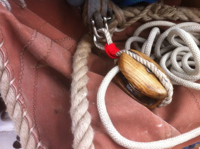 mainsail, blocks, rope, timeless stuff really